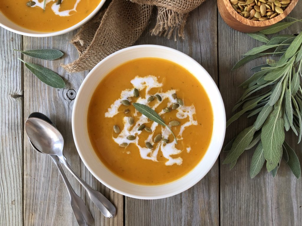 soup being served in a bowl