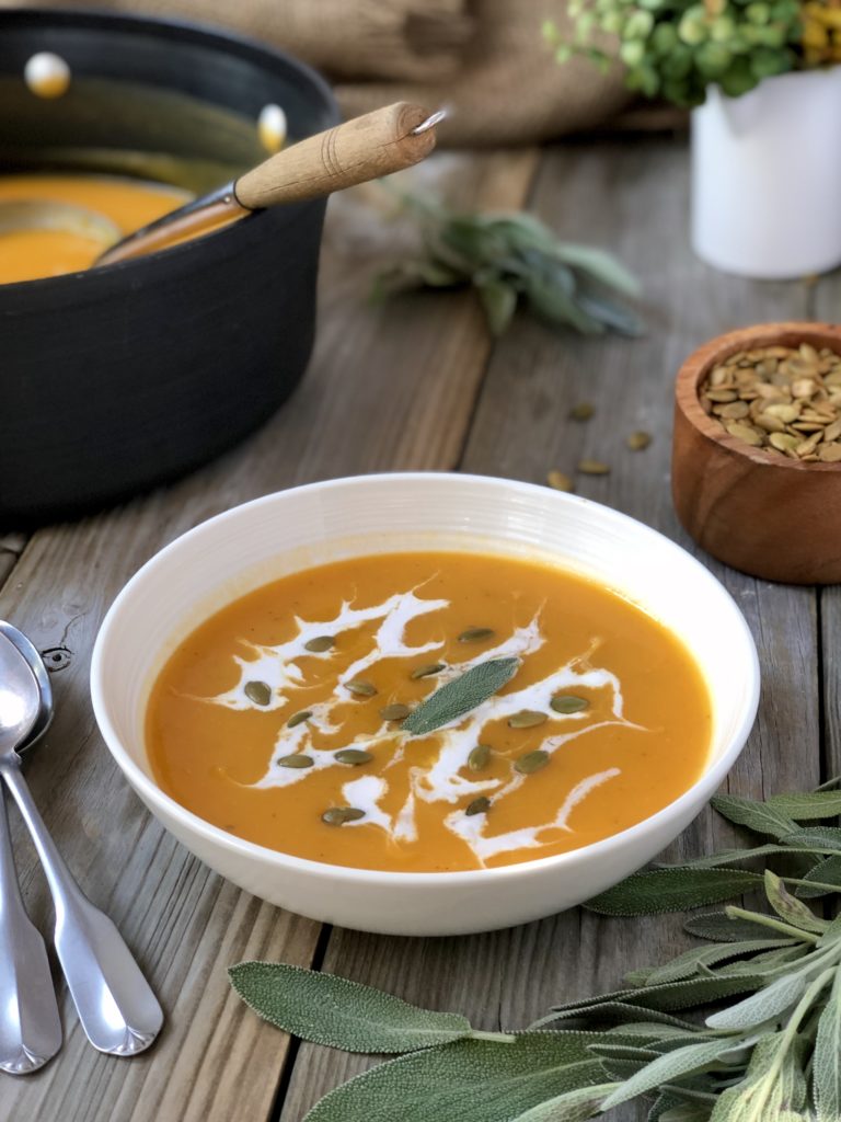 soup being served in a bowl