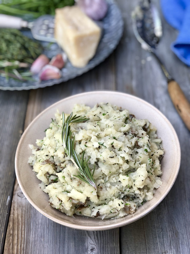 Chunky Mashed Potatoes with Herbs & Parmesan