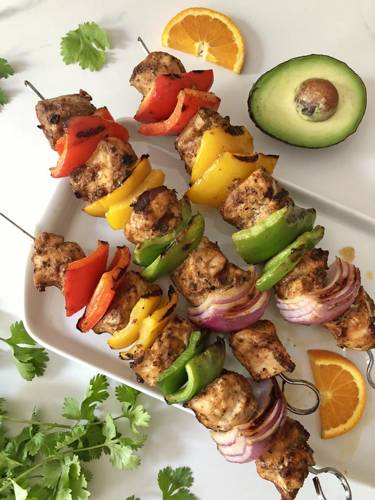 Orange Chipotle Chicken Skewers