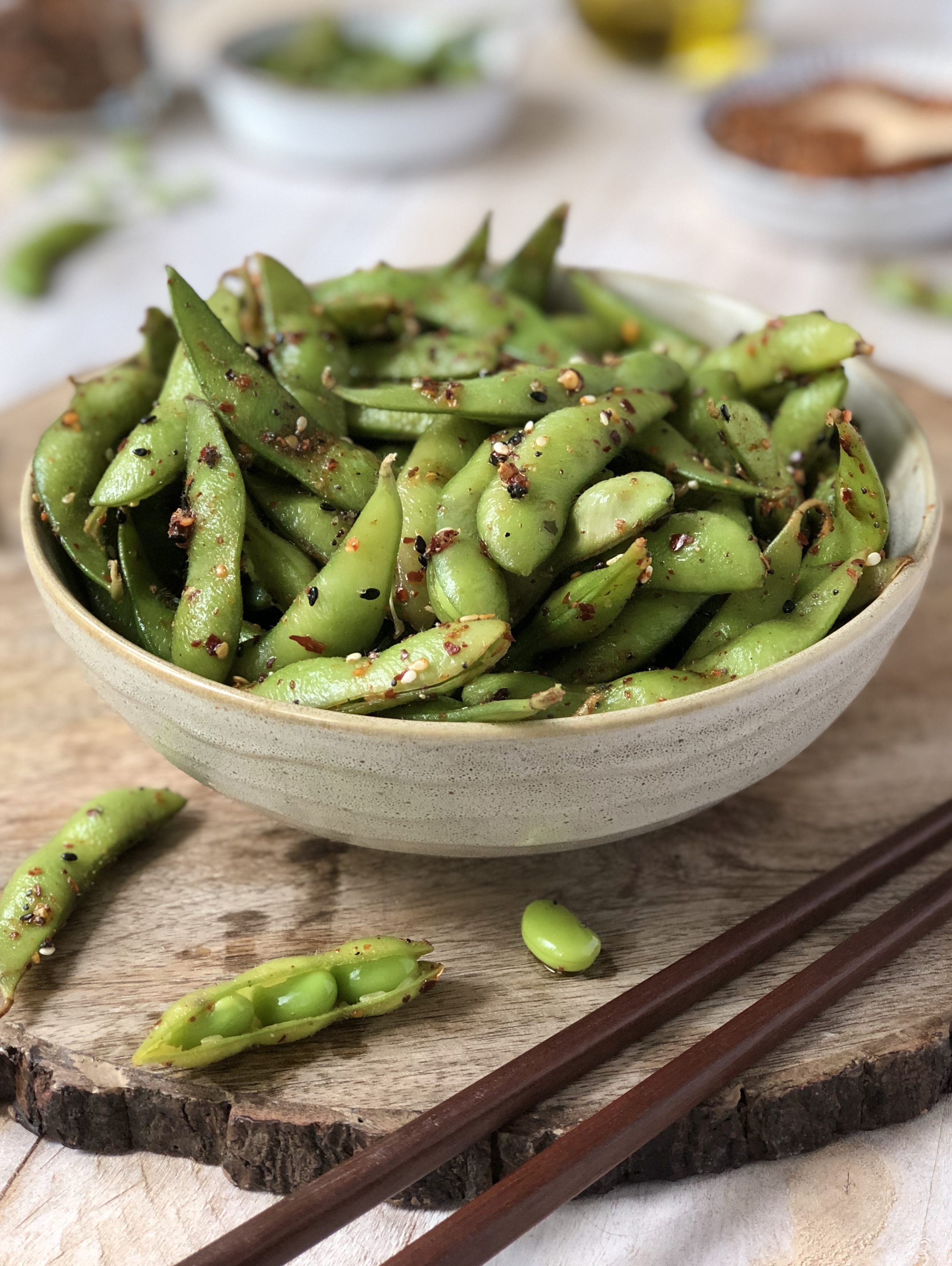 Edamame Beans with Japanese 7-Spice Blend 1 BEST Serving on Board with ...