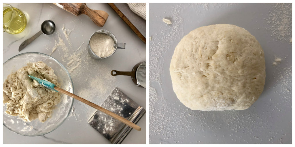 kneading and rolling flatbread