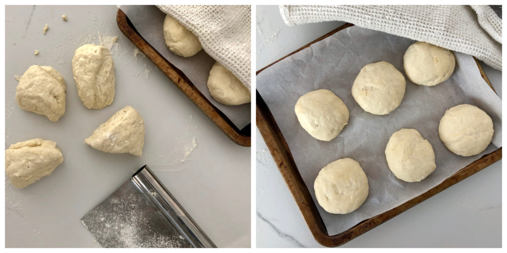 preparing and rolling balls for flatbread