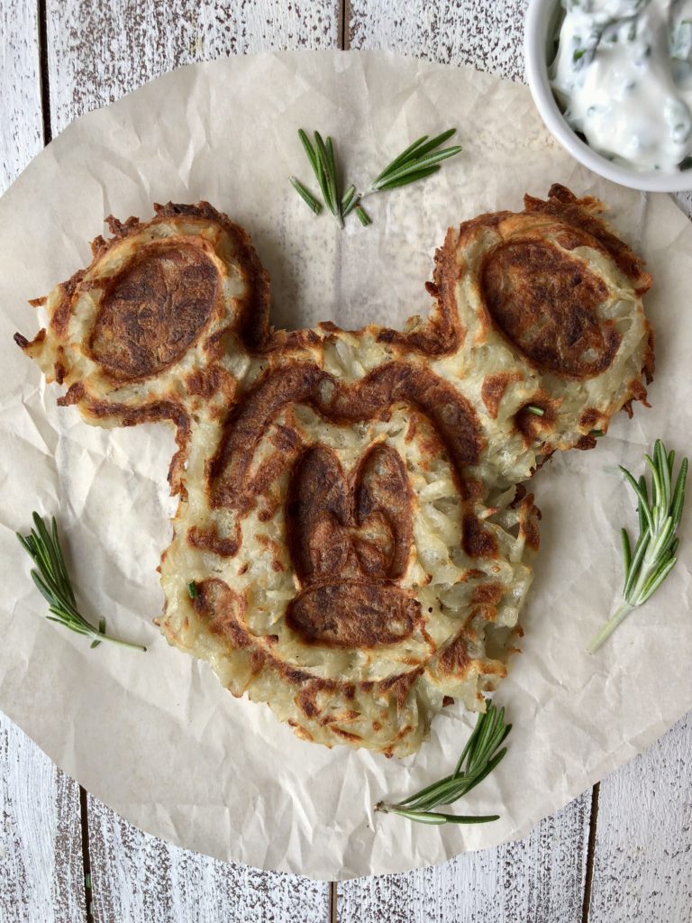 Potato waffle in mickey mouse shape