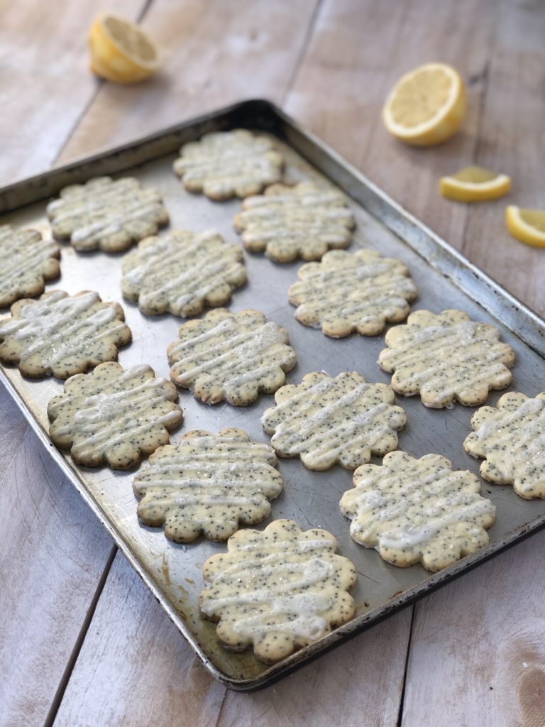 Cookies on baking tray