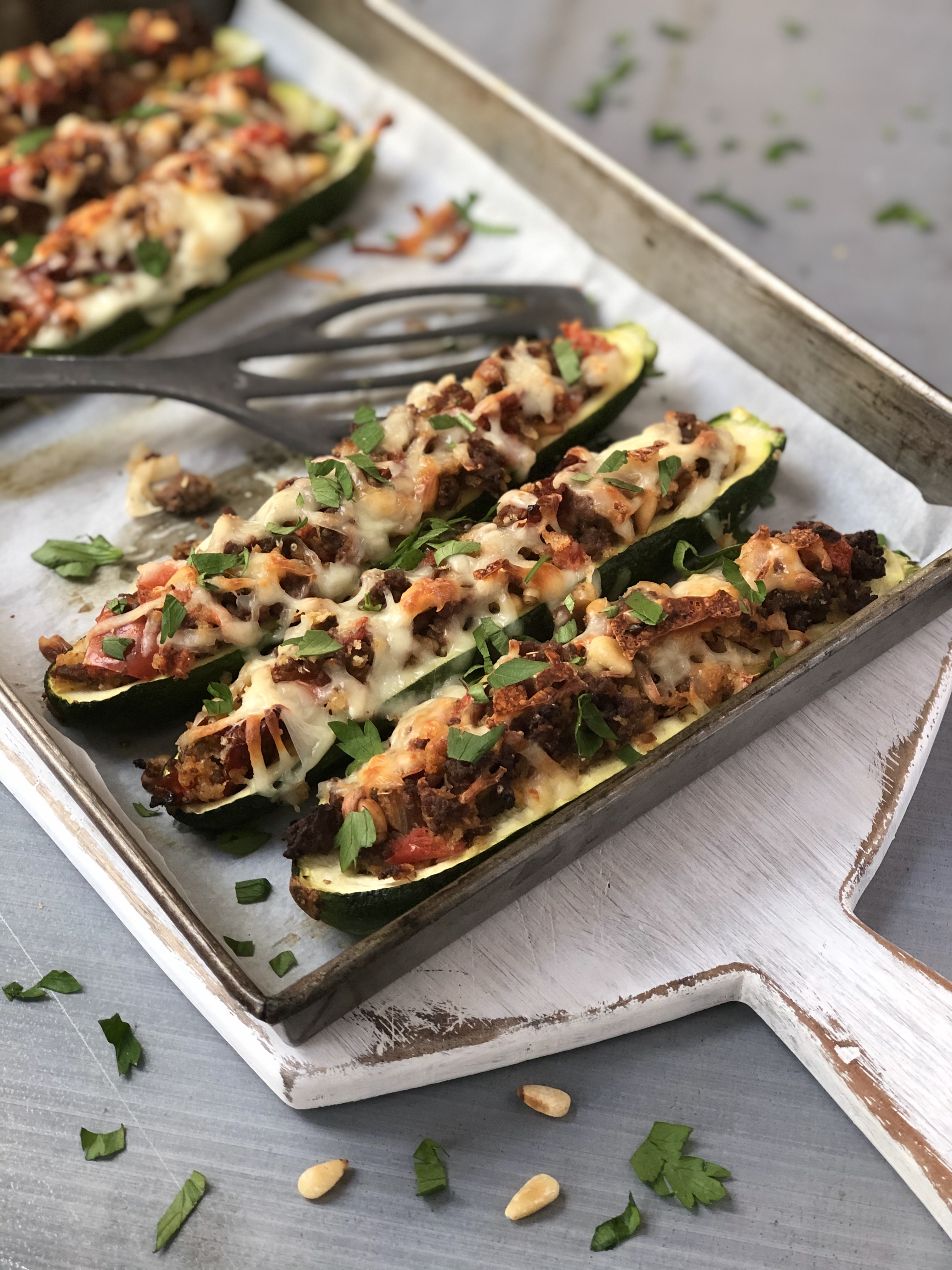 Stuffed Zucchini Boats 1 BEST - The Kitchen Fairy