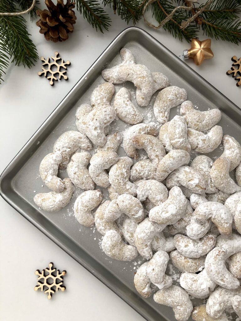 Cookies on baking tray