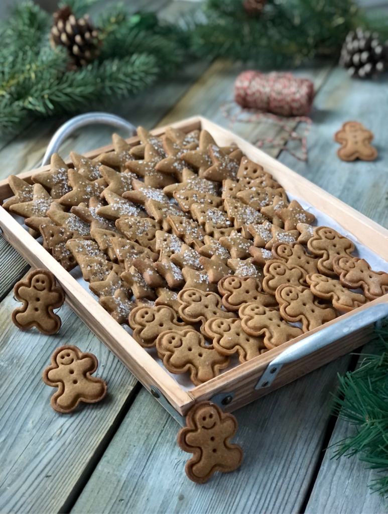 Gingerbread cookies on a tray