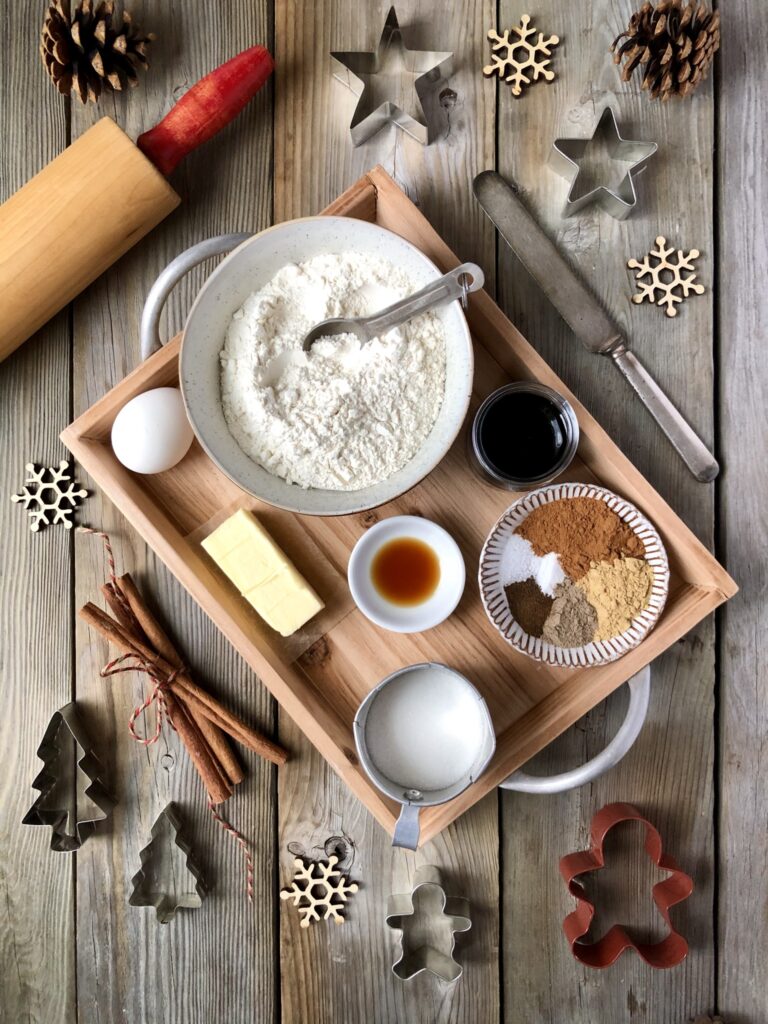 Ingredients for gingerbread cookies