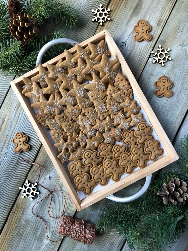 Gingerbread cookies on tray