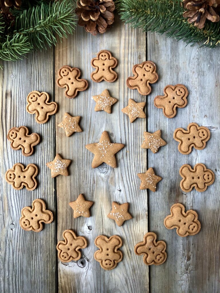 Gingerbread cookies arranged in a circle