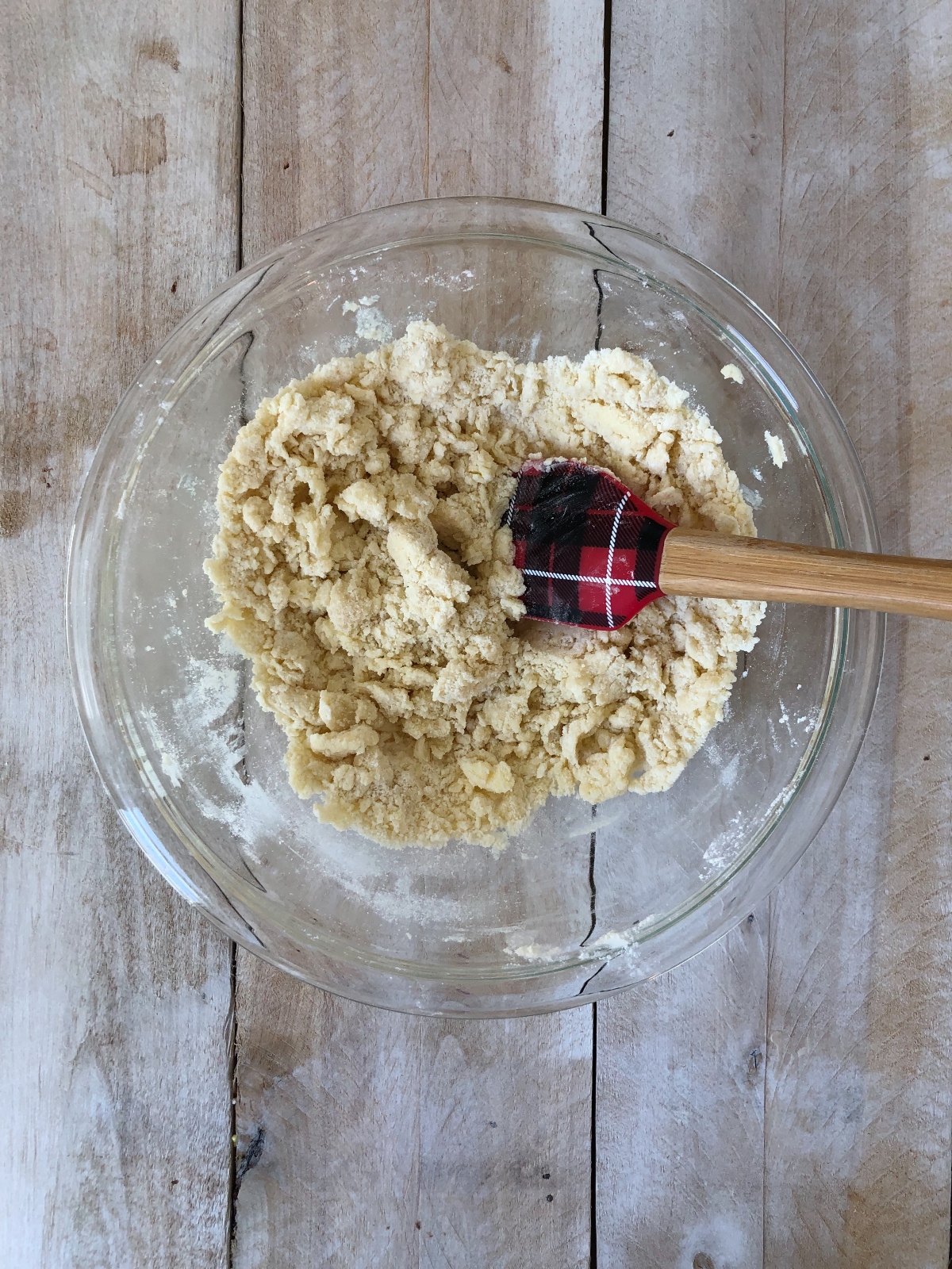 Crust ingredients mixed in a bowl.