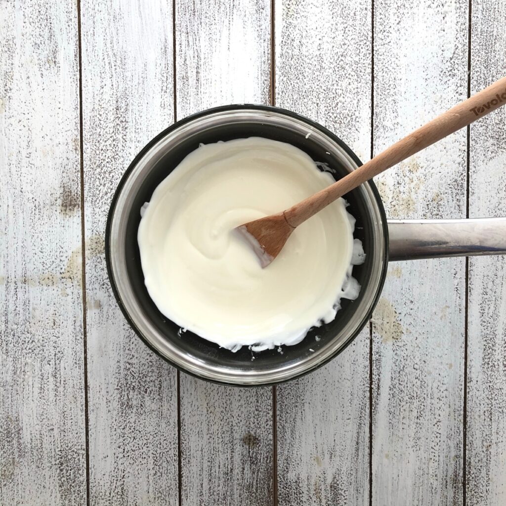 Chocolate melted in a pot